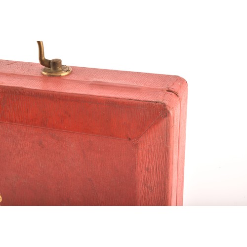 294 - A George VI red leather ministerial despatch box the lid embossed in gilt letters 'MINISTER OF FUEL ... 