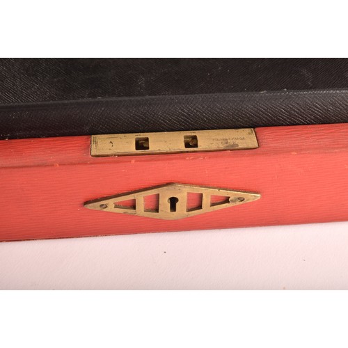 299 - An Elizabeth II red leather despatch box 'Home Secretary' by Barrow Hepburn & Gale Ltd, the lid ... 