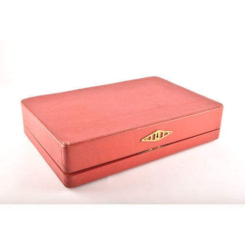 299 - An Elizabeth II red leather despatch box 'Home Secretary' by Barrow Hepburn & Gale Ltd, the lid ... 