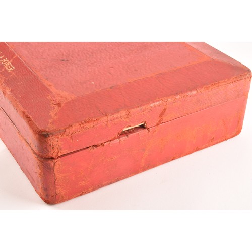 296 - A George VI red leather ministerial despatch box the lid embossed in gilt letters 'MINISTER OF FUEL ... 