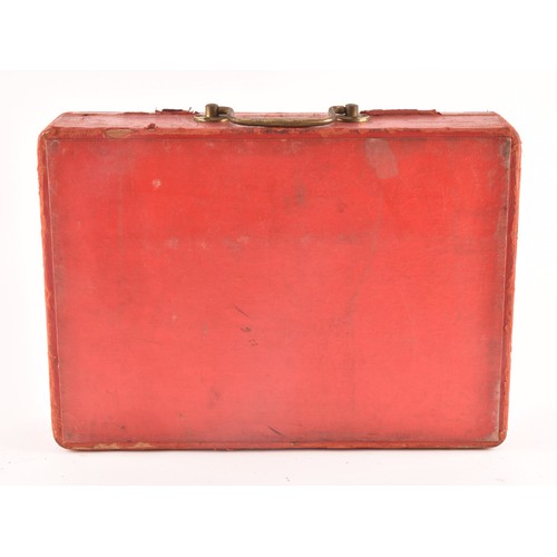 296 - A George VI red leather ministerial despatch box the lid embossed in gilt letters 'MINISTER OF FUEL ... 