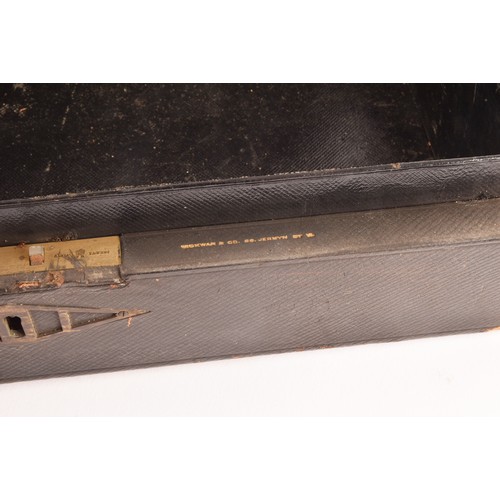 297 - An Edward VII black leather ministerial despatch box the lid embossed in gilt letters 'FIRST LORD OF... 