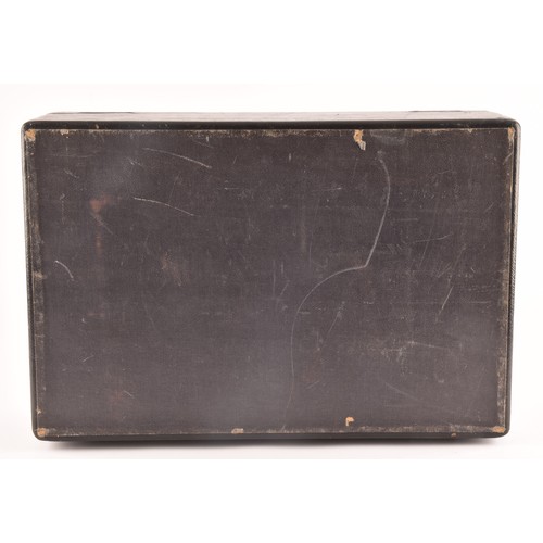 298 - A George V black leather despatch box the lid embossed in gilt letters 'G. LL. G', beneath an GRV ro... 