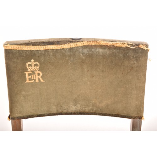 290 - A rare pair of Elizabeth II limed oak and velvet upholstered 1953 Coronation chairs, most likely fro... 