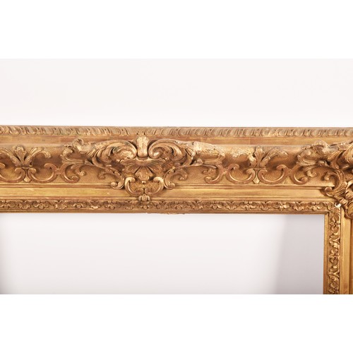 275 - A fine gilt gesso picture frame, decorated with scrolls and acanthus and leaves, with hooks verso. O... 