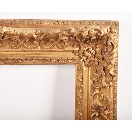 275 - A fine gilt gesso picture frame, decorated with scrolls and acanthus and leaves, with hooks verso. O... 