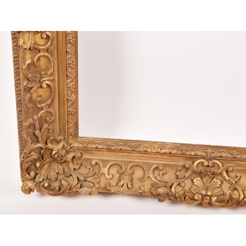 275 - A fine gilt gesso picture frame, decorated with scrolls and acanthus and leaves, with hooks verso. O... 