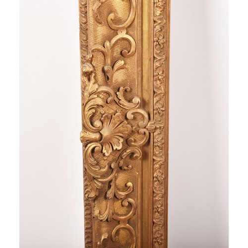 275 - A fine gilt gesso picture frame, decorated with scrolls and acanthus and leaves, with hooks verso. O... 