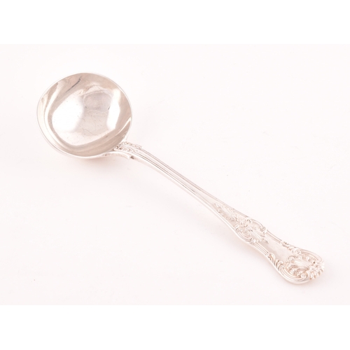 201 - A Victorian silver Queens Pattern sauce ladle, hallmarked London 1866 by George Adams. 2.7 ozt / 85 ... 