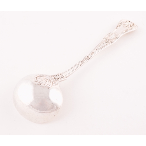 201 - A Victorian silver Queens Pattern sauce ladle, hallmarked London 1866 by George Adams. 2.7 ozt / 85 ... 