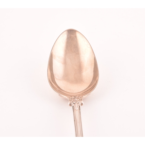 203 - A Regency silver large serving spoon, hallmarked London 1824, Queens pattern, makers mark rubbed. 30... 