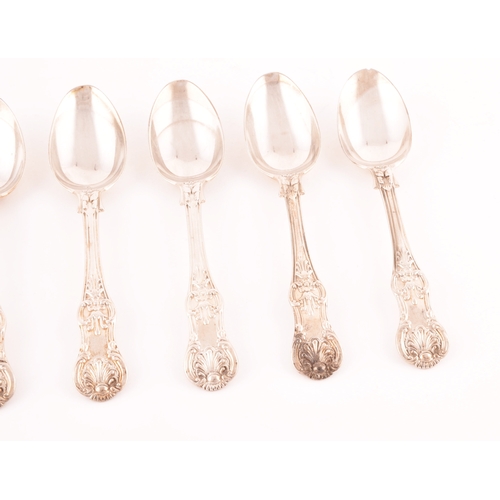 204 - A set of six Victorian Queens Pattern silver teaspoons, hallmarked London 1844 by Samuel Hayne &... 