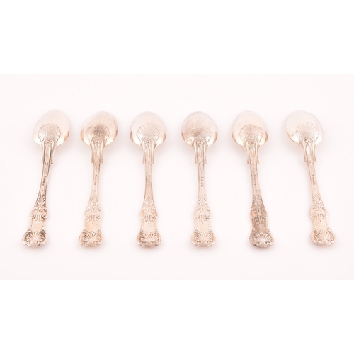 204 - A set of six Victorian Queens Pattern silver teaspoons, hallmarked London 1844 by Samuel Hayne &... 