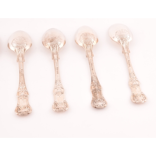 204 - A set of six Victorian Queens Pattern silver teaspoons, hallmarked London 1844 by Samuel Hayne &... 