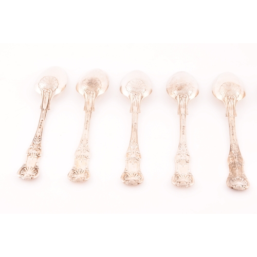 204 - A set of six Victorian Queens Pattern silver teaspoons, hallmarked London 1844 by Samuel Hayne &... 