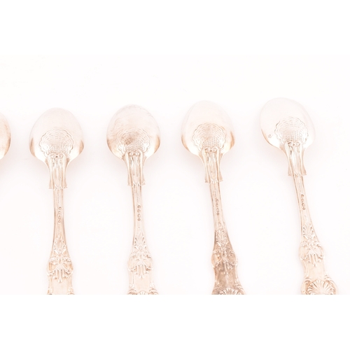 204 - A set of six Victorian Queens Pattern silver teaspoons, hallmarked London 1844 by Samuel Hayne &... 