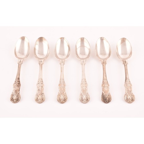 204 - A set of six Victorian Queens Pattern silver teaspoons, hallmarked London 1844 by Samuel Hayne &... 