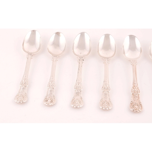 205 - A set of six William IV silver teaspoons, hallmarked London 1832 by William Eaton, with acanthus bac... 