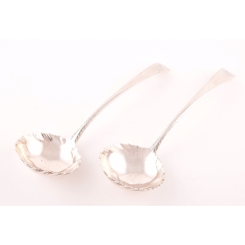 211 - A pair of George III silver sauce ladles, hallmarked London 1773 by Hester Bateman, Old English patt... 