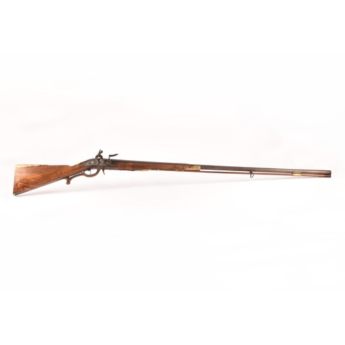 315 - A fine and rare 18th century Austrian flint lock rifle, with swamped damascus barrel, cylindrical ov... 