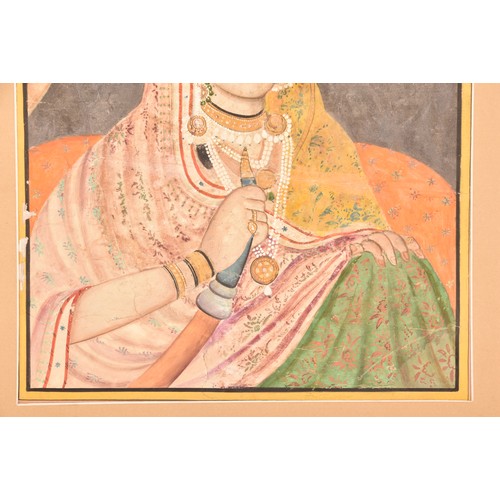 256 - 18th/19th century Indian Lucknow Schoola finely painted portrait of an Indian princess, watercolour ... 