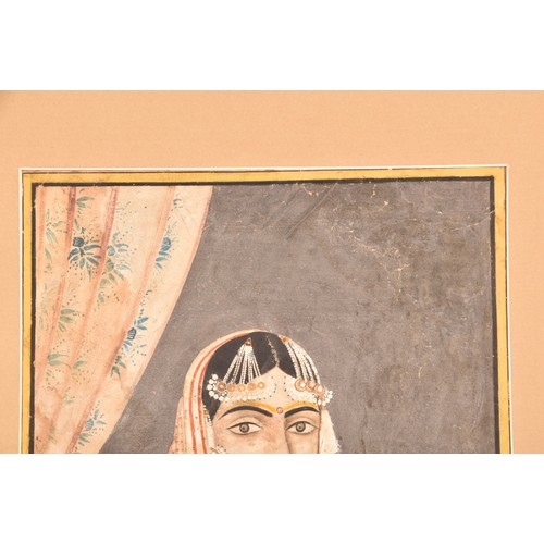 256 - 18th/19th century Indian Lucknow Schoola finely painted portrait of an Indian princess, watercolour ... 