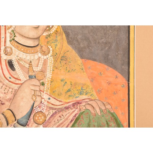 256 - 18th/19th century Indian Lucknow Schoola finely painted portrait of an Indian princess, watercolour ... 