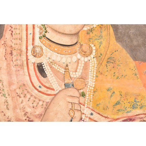 256 - 18th/19th century Indian Lucknow Schoola finely painted portrait of an Indian princess, watercolour ... 