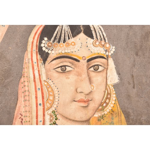 256 - 18th/19th century Indian Lucknow Schoola finely painted portrait of an Indian princess, watercolour ... 