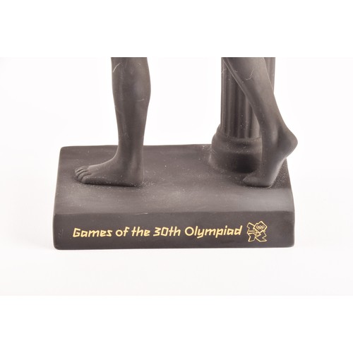 296 - A Wedgwood limited edition London 2012 black basalt Jasperware Olympic torch bearer figurine for the... 