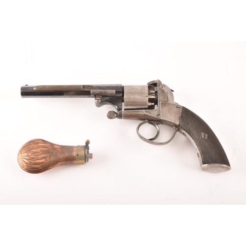 317 - A 19th century percussion revolver with octagonal barrel integrated loading lever, metal trigger gua... 