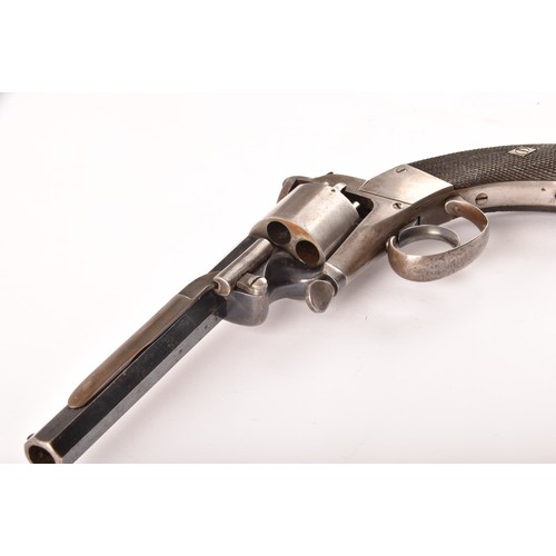 317 - A 19th century percussion revolver with octagonal barrel integrated loading lever, metal trigger gua... 