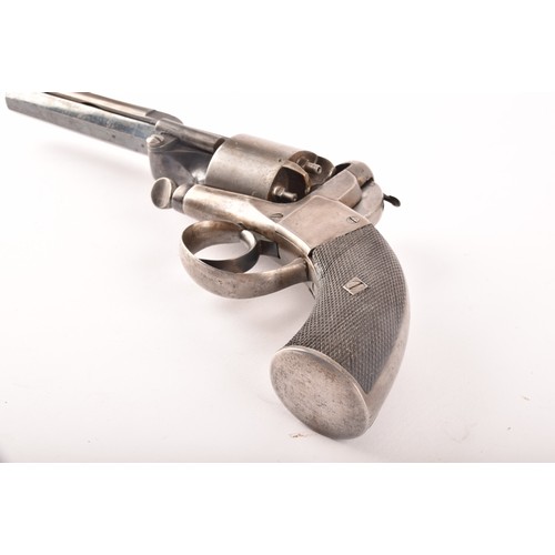 317 - A 19th century percussion revolver with octagonal barrel integrated loading lever, metal trigger gua... 