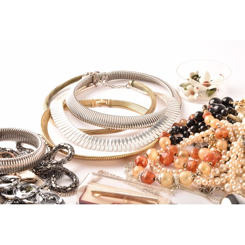 54 - A large collection of costume jewellery and miscellaneous items to include, a silver charm bracelet,... 