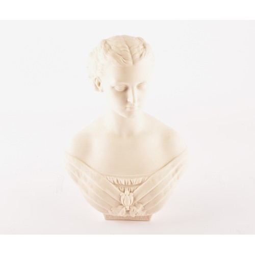 301 - A Copeland Parian bust of HRH Princess Alexandra, marked Art Union of London, after Mary Thornycroft... 