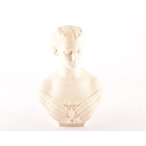 301 - A Copeland Parian bust of HRH Princess Alexandra, marked Art Union of London, after Mary Thornycroft... 