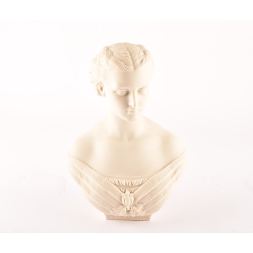 301 - A Copeland Parian bust of HRH Princess Alexandra, marked Art Union of London, after Mary Thornycroft... 