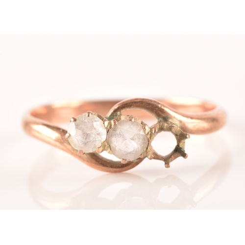 95 - A 9ct yellow gold and green and white paste stone eternity ring, size P, together with a 9ct yellow ... 