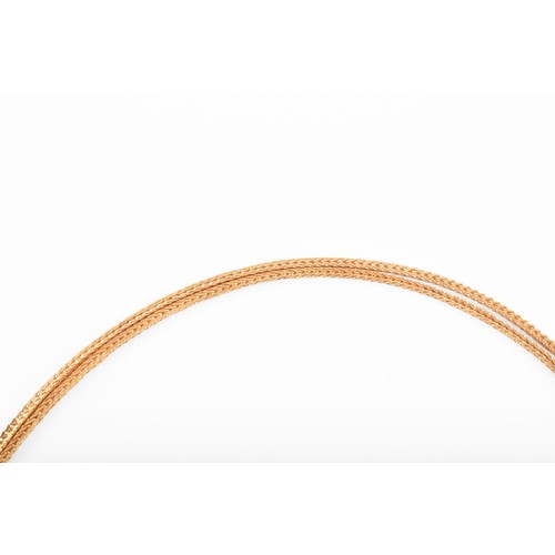 2 - An 18ct yellow gold Unoaerre foxtail chain, measures 81cm in length, 13.9 grams.