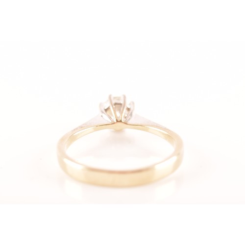 71 - A 14 carat gold solitaire ring, featuring a round brilliant cut diamond with an approximate weight o... 