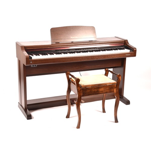 279 - A Technics electric PCM Digital Piano PX103, in rosewood finish, with assoicated Edwardian piano sto... 