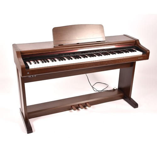 279 - A Technics electric PCM Digital Piano PX103, in rosewood finish, with assoicated Edwardian piano sto... 