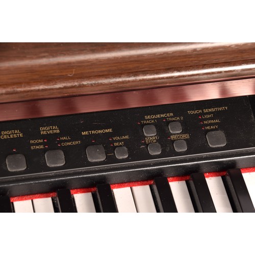 279 - A Technics electric PCM Digital Piano PX103, in rosewood finish, with assoicated Edwardian piano sto... 