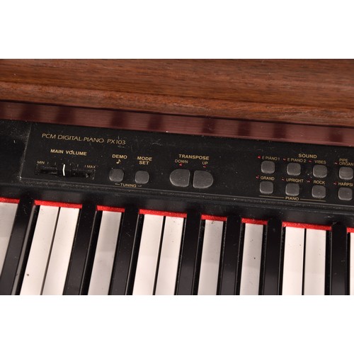 279 - A Technics electric PCM Digital Piano PX103, in rosewood finish, with assoicated Edwardian piano sto... 