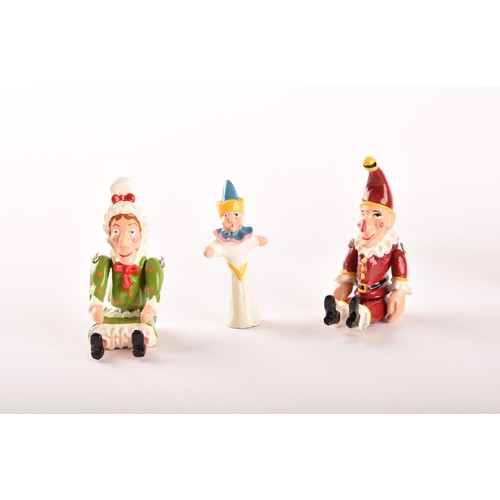 254 - Hantel Victorian Miniatures, Punch and Judy Theatre, comprising of six pewter hand cold-painted meta... 