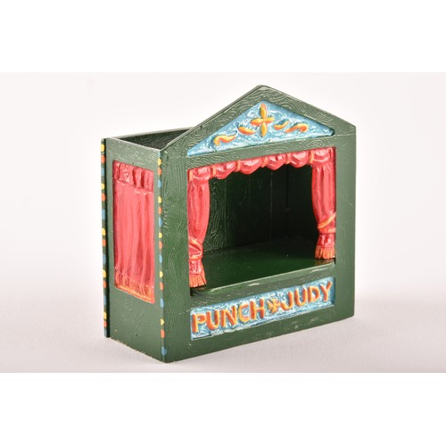 254 - Hantel Victorian Miniatures, Punch and Judy Theatre, comprising of six pewter hand cold-painted meta... 