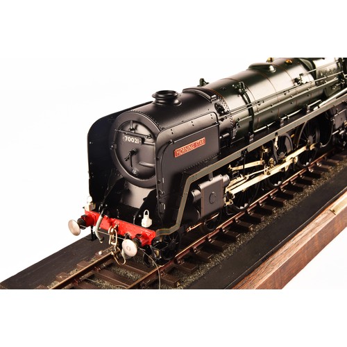 296 - A fine quality O Gauge scratch-built steam locomotive and tender 'British Railways Standard Class 7 ... 