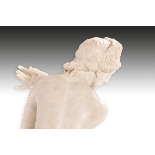 238 - Grand Tour. A fine and near lifesize 19th century Italian carved and polished white Carrera marble s... 