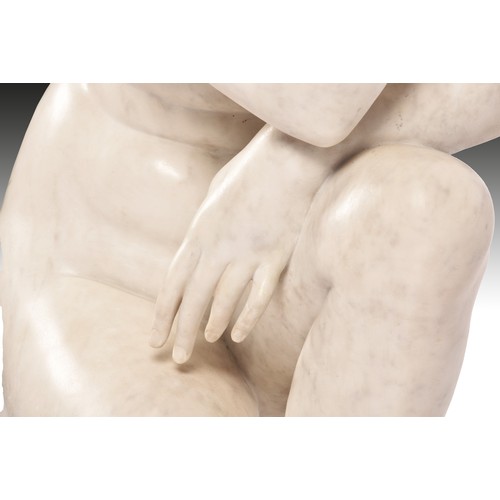 238 - Grand Tour. A fine and near lifesize 19th century Italian carved and polished white Carrera marble s... 