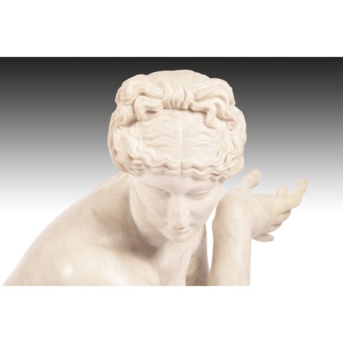 238 - Grand Tour. A fine and near lifesize 19th century Italian carved and polished white Carrera marble s... 